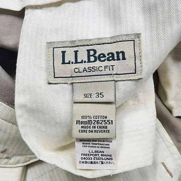 L.L. Bean Classic Fit Chino Khaki Men's Pants 35x29 - Picture 5 of 7